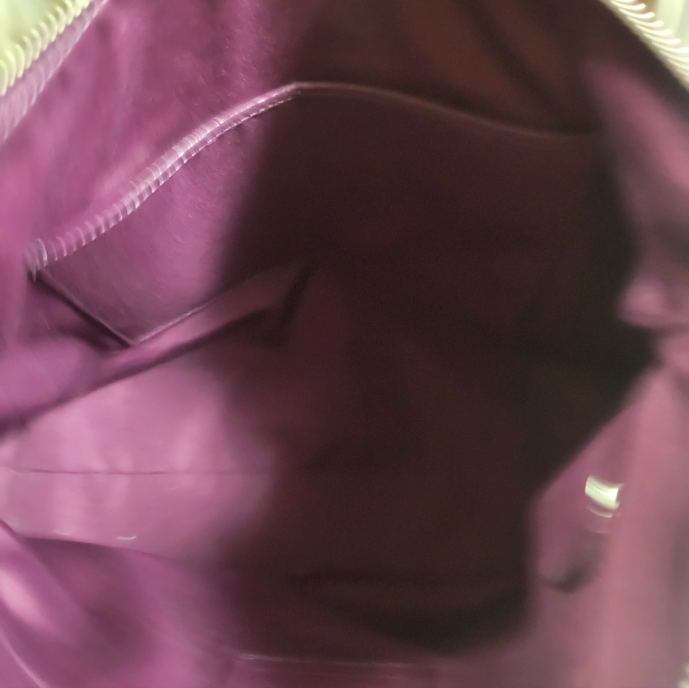 Coach Plum Pebbled Leather 2way Satchel W Twilly EUC - Picture 7 of 16